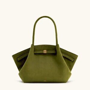 JW PEI Hana Medium Olive Green Faux Suede Tote Bag